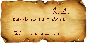 Koblász Lóránt névjegykártya