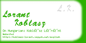 lorant koblasz business card